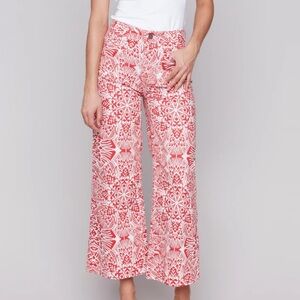 Red Patterned womens pants